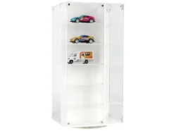 Acrylitower Showcase 24 Car Display Desktop Spinner with Cover White "Mijo Exclusives" for 1/64 Scale Models