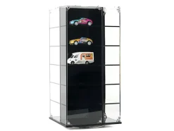 Acrylitower Showcase 24 Car Display Desktop Spinner with Cover Black 