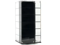 Acrylitower Showcase 24 Car Display Desktop Spinner with Cover Black 