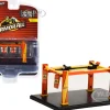 Adjustable Four-Post Lift ArmorAll Orange Yellow Four-Post Lifts Series 4 1/64 Diecast Model Greenlight 16150A