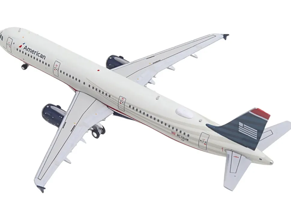 Airbus A321 Commercial Aircraft "American Airlines - US Airways Heritage Jet" (N578UW) White with Blue Tail 1/400 Diecast Model Airplane by GeminiJets