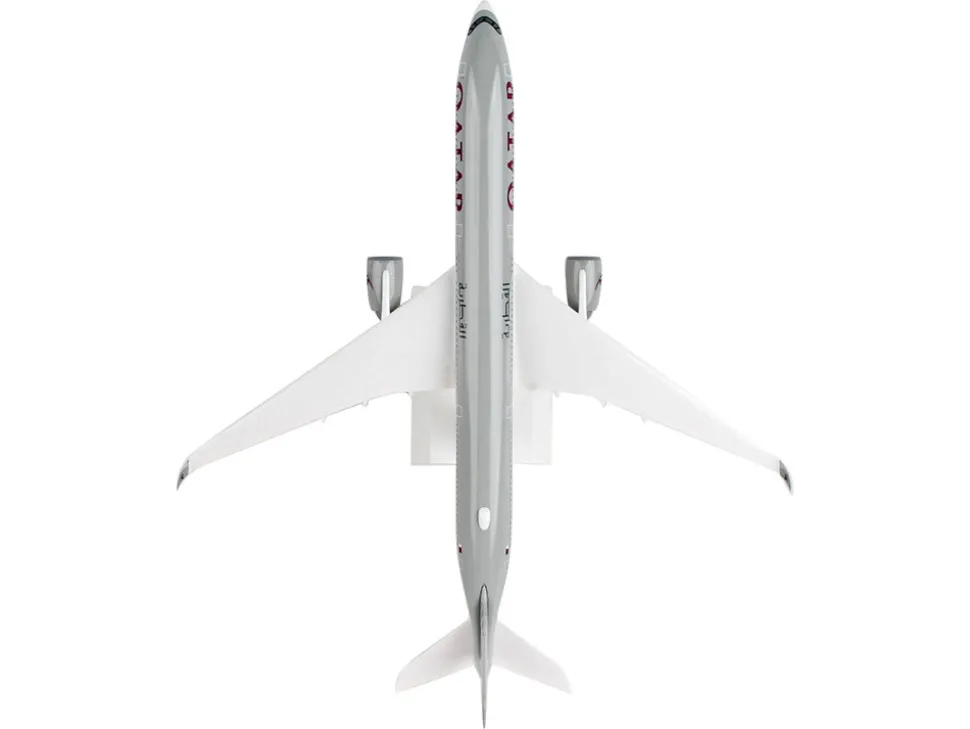 Airbus A350-1000 Commercial Aircraft "Qatar Airways" (A7-ANA) Gray with Tail Graphics (Snap-Fit) 1/200 Plastic Model by Skymarks