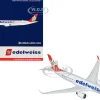 Airbus A350-900 Commercial Aircraft with Flaps Down Configuration "Edelweiss Air" (HB-IHC) White with Red Tail 1/400 Diecast Model Airplane by GeminiJets