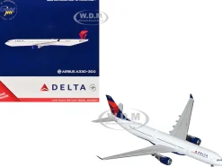 Airbus A330-300 Commercial Aircraft "Delta Air Lines" (N829NW) White with Blue and Red Tail 1/400 Diecast Model Airplane by GeminiJets