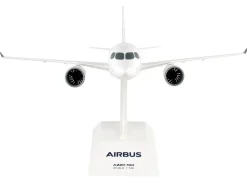 Airbus A220-100 Commercial Aircraft "Airbus Corporate Livery" (C-FFDO) White with Blue Tail (Snap-Fit) 1/100 Plastic Model by Skymarks