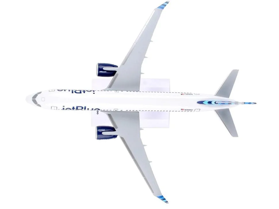 Airbus A220-300 Commercial Aircraft "JetBlue Airways" (N3044J) White with Blue Tail (Snap-Fit) 1/200 Plastic Model by Skymarks