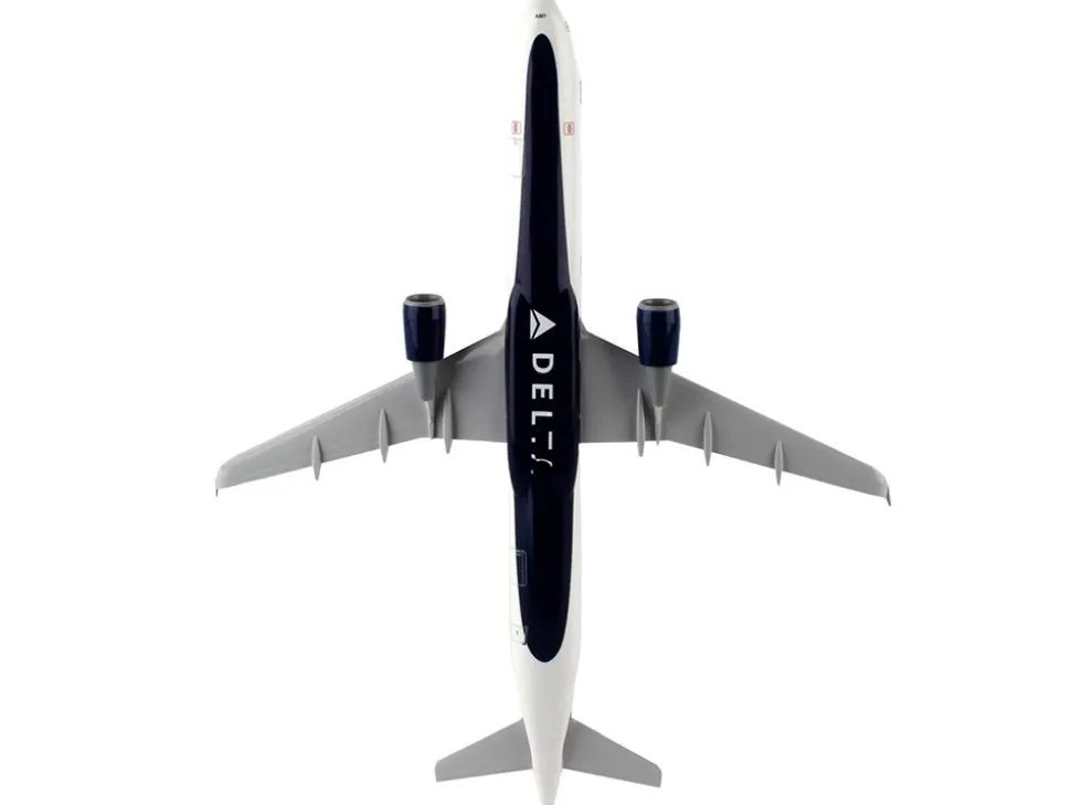 Airbus A321 Commercial Aircraft "Delta Air Lines" (N301DN) White with Red and Blue Tail (Snap-Fit) 1/150 Plastic Model by Skymarks