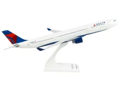 Airbus A330-300 Commercial Aircraft "Delta Air Lines" (N809NW) White with Red and Blue Tail (Snap-Fit) 1/200 Plastic Model by Skymarks