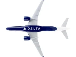 Airbus A220 300 Commercial Aircraft Delta Air Lines N301DU White with Red and Blue Tail Snap Fit 1/200 Plastic Model Skymarks SKR1091