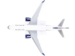 Airbus A220 300 Commercial Aircraft Delta Air Lines N301DU White with Red and Blue Tail Snap Fit 1/200 Plastic Model Skymarks SKR1091