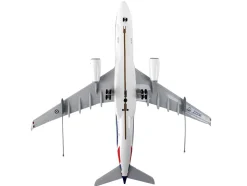 Airbus A330 MRTT Voyager Commercial Aircraft with Landing Gear "United Kingdom Royal Air Force" (ZZ336) White with Red and Blue Stripes (Snap-Fit) 1/200 Plastic Model by Skymarks