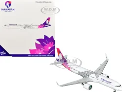 Airbus A321neo Commercial Aircraft "Hawaiian Airlines" (N209HA) White with Purple Tail Graphics 1/400 Diecast Model Airplane by GeminiJets