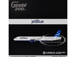 Airbus A321neo Commercial Aircraft "JetBlue Airways" (N2180J) White with Blue Tail "Gemini 200" Series 1/200 Diecast Model Airplane by GeminiJets