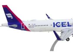 Airbus A321neo Commercial Aircraft "Icelandair" (TF-IAA) White with Blue and Pink Tail "Gemini 200" Series 1/200 Diecast Model Airplane by GeminiJets
