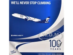 Airbus A321neo Commercial Aircraft "Delta Air Lines 100 Years" (N589DT) White and Blue with Stripes 1/400 Diecast Model Airplane by GeminiJets