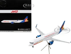Airbus A321neo Commercial Aircraft "Jet2Holidays" (G-SUNB) White with Tail Graphics "Gemini 200" Series 1/200 Diecast Model Airplane by GeminiJets