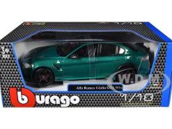 Alfa Romeo Giulia GTA Green Metallic with Carbon Top 1/18 Diecast Model Car by Bburago