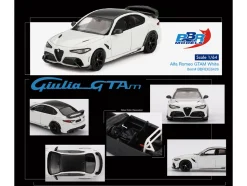 Alfa Romeo Giulia GTAm White with Carbon Top 1/64 Diecast Model Car by BBR