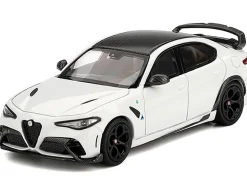 Alfa Romeo Giulia GTAm White with Carbon Top 1/64 Diecast Model Car by BBR