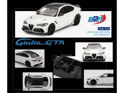 Alfa Romeo Giulia GTA White with Carbon Top 1/64 Diecast Model Car by BBR