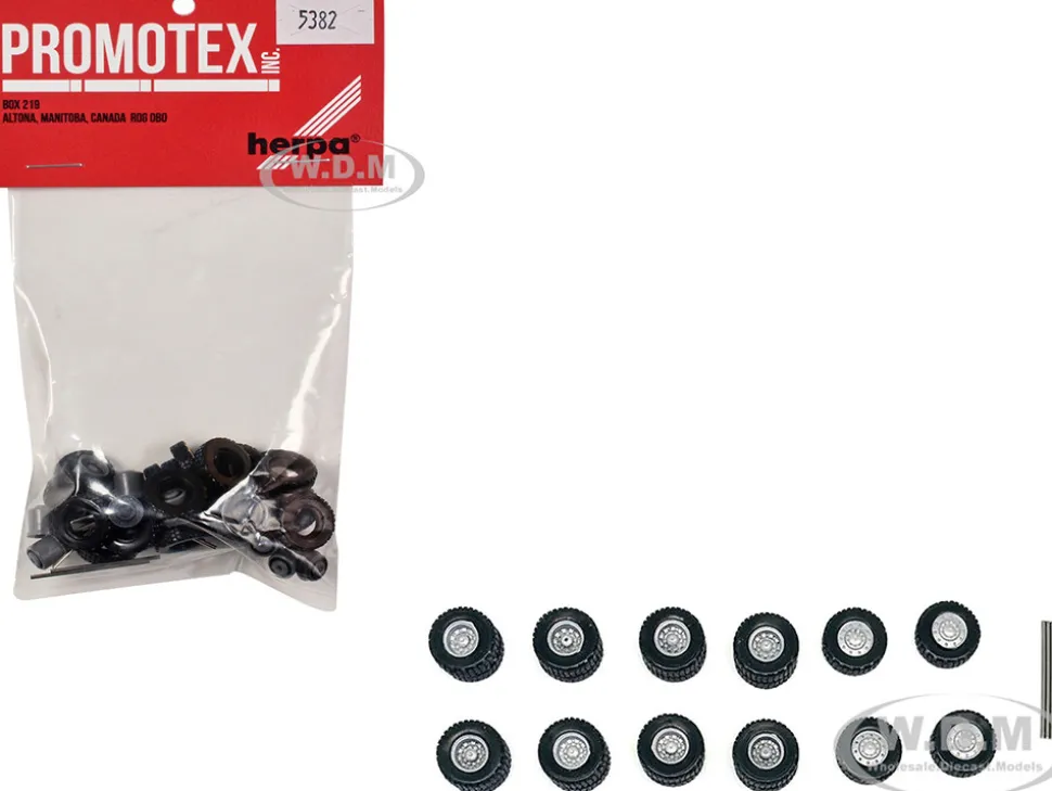 All-Terrain Wheel Sets (2 Front and 4 Rear) 1/87 (HO) Plastic Model by Promotex