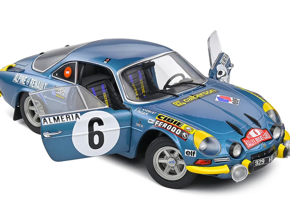 Alpine A110 1600S #6 Jean Claude Andruet Pierre Pagani Rallye Montecarlo 1972 Competition Series 1/18 Diecast Model Car Solido S1804207