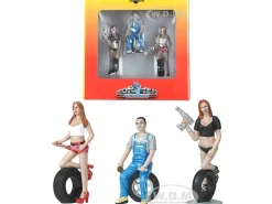 Andie Derek Michele Tire Brigade 3 piece Figurine Set 1/24 Motorhead Miniatures 773