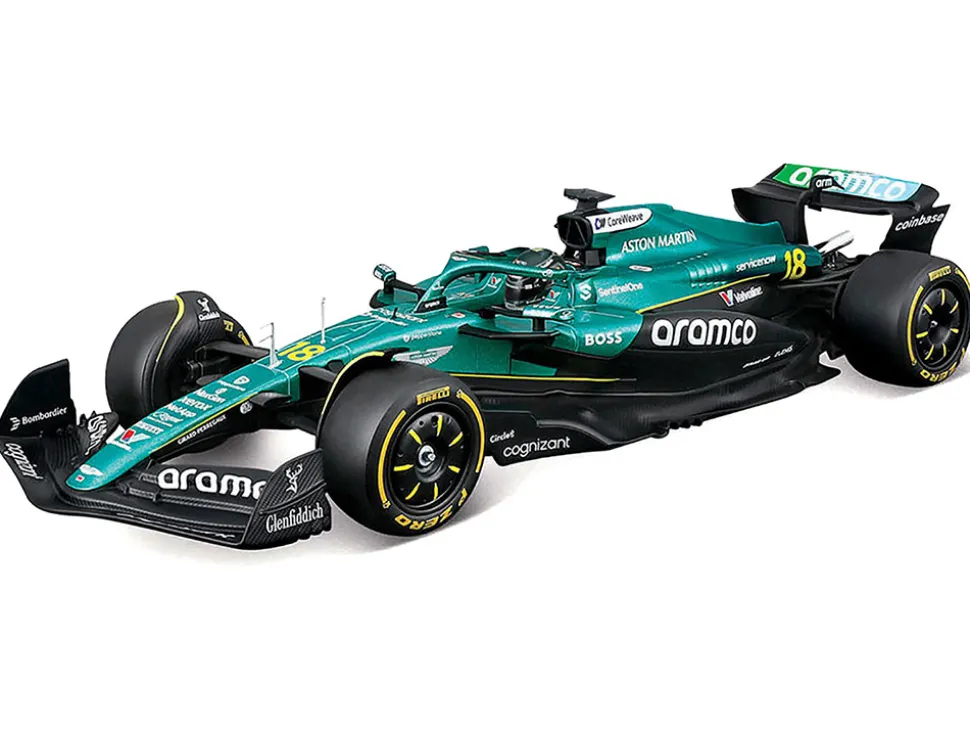 Aston Martin AMR25 #18 Lance Stroll "Aramco" Formula One F1 "World Championship" (2025) 1/24 Diecast Model Car by Bburago