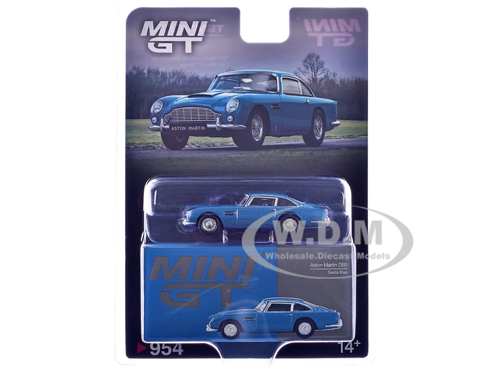 Aston Martin DB5 Sierra Blue Metallic Limited Edition 1/64 Diecast Model Car by Mini GT