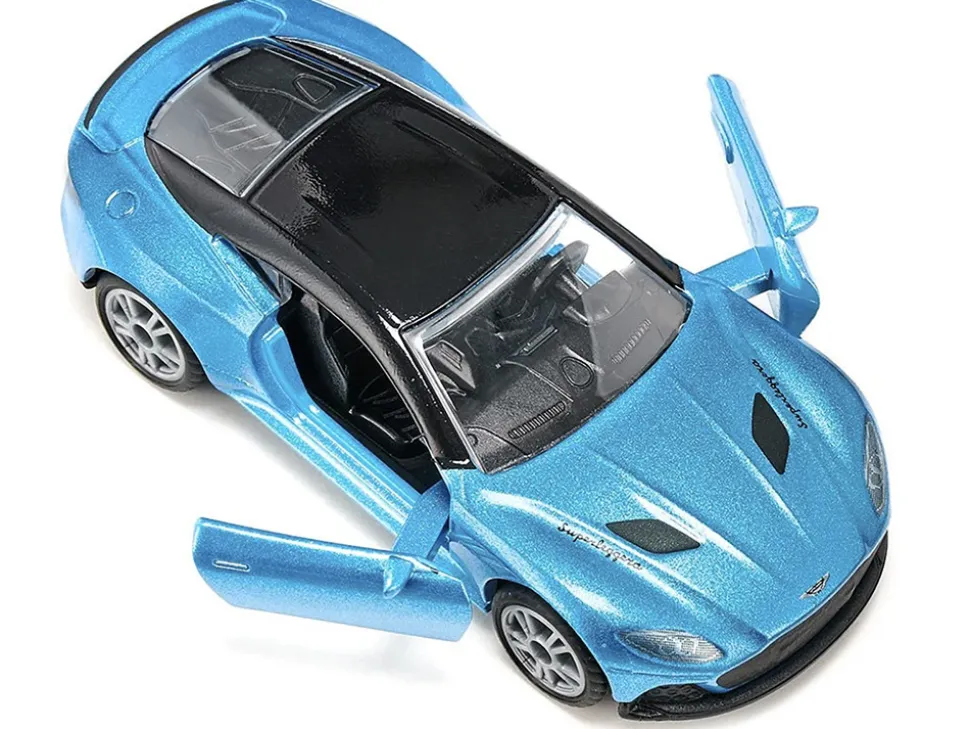 Aston Martin DBS Superleggera Blue Metallic with Black Top Diecast Model Car Siku 1582