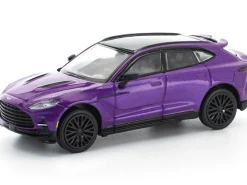 Aston Martin DBX 707 Storm Purple Metallic with Black Top 1/64 Diecast Model Car by Pop Race