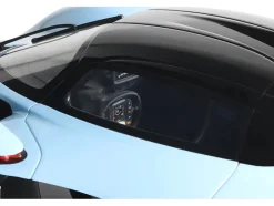 2023 Aston Martin Valkyrie Light Blue with Black Top 1/18 Model Car by GT Spirit