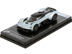 Aston Martin Valkyrie Skyfall Silver Metallic with Black Top Hypercar League Collection 1/64 Diecast Model Car PosterCars H11B