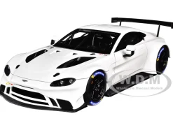 2018 Aston Martin Vantage GTE Le Mans PRO White Carbon Accents 1/18 Model Car Autoart 81806