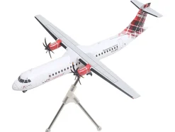 ATR 72-600 Commercial Aircraft "Loganair - Scotland's Airline" (G-LMTE) White with Red Plaid Tail "Gemini 200" Series 1/200 Diecast Model Airplane by GeminiJets