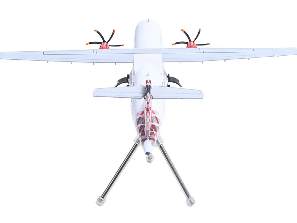 ATR 72-600 Commercial Aircraft "Loganair - Scotland's Airline" (G-LMTE) White with Red Plaid Tail "Gemini 200" Series 1/200 Diecast Model Airplane by GeminiJets