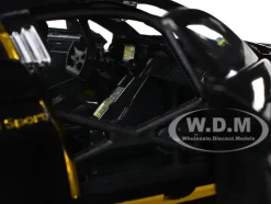 Audi R8 LMS GT3 Black with Gold Stripes and Graphics 