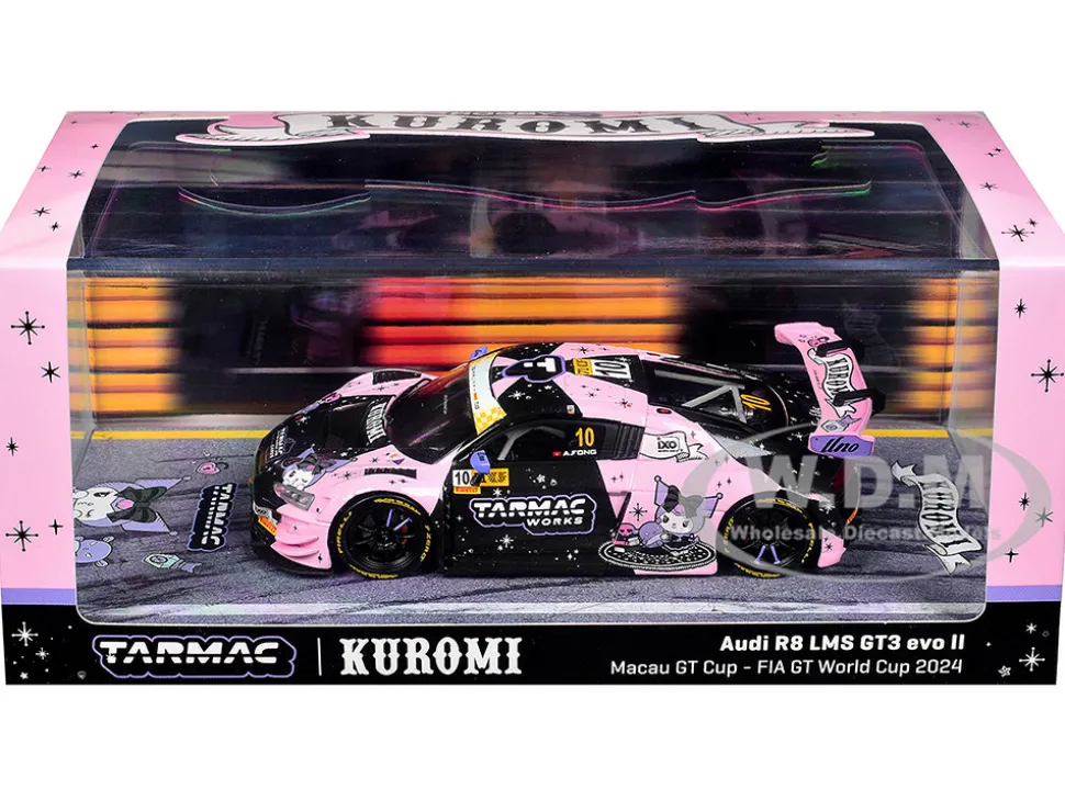 Audi R8 LMS GT3 evo II #10 Adderly Fong "Uno Racing Team - Kuromi" "Macau GT Cup - FIA GT World Cup" (2024) with A4 Poster "Hobby43" Series 1/43 Diecast Model Car by Tarmac Works