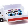 Audi R8 LMS GT3 evo II #30 James Yu "Uno Racing Team" "Macau GT Cup - FIA GT World Cup" (2024) with Plastic Transporter Packaging and Collectible Tarmac Cards "Hobby64" Series 1/64 Diecast Model Car by Tarmac Works