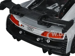 Audi R8 LMS GT3 Silver Metallic Timeless Legends Series 1/24 Diecast Model Car Motormax 79380SIL