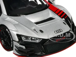 Audi R8 LMS GT3 Silver Metallic with Graphics GT Racing Series 1/24 Diecast Model Car Motormax 73788sil
