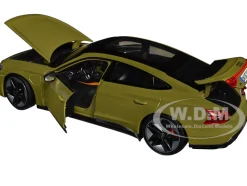 2022 Audi RS e tron GT Dark Green with Sunroof 1/18 Diecast Model Car Bburago 11050grn
