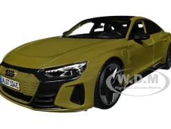 2022 Audi RS e tron GT Dark Green with Sunroof 1/18 Diecast Model Car Bburago 11050grn