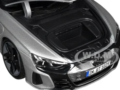 2022 Audi RS e tron GT Silver Metallic with Sunroof 1/18 Diecast Model Car Bburago 11050sil