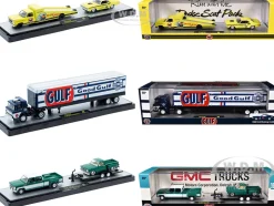 Auto Haulers Set of 3 Trucks Release 88 Limited Edition to 9600 pieces Worldwide 1/64 Diecast Models by M2 Machines