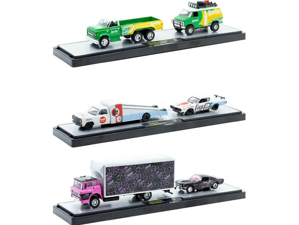 Auto Haulers "Soda" Set of 3 pieces Release 38 Limited Edition to 8000 pieces Worldwide 1/64 Diecast Models by M2 Machines