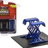 Automotive Double Scissor Lift Blue Double Scissor Lifts Series 1 1/64 Diecast Model Greenlight 16160A