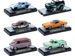 Auto-Thentics 6 piece Set Release 110 IN DISPLAY CASES Limited Edition 1/64 Diecast Model Cars by M2 Machines