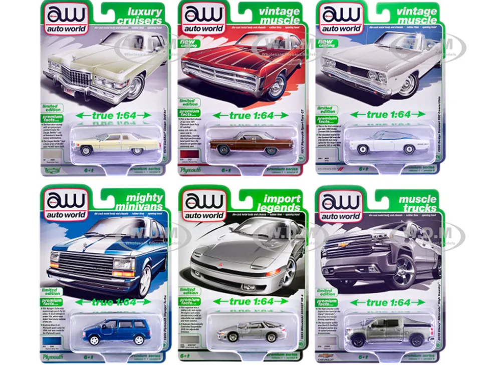 Auto World Premium 2026 Release 1 Set B of 6 pieces 1/64 Diecast Model Cars by Auto World