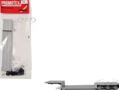 3-Axle Double-Drop Flatbed Trailer Silver Top 1/87 (HO) Plastic Model by Promotex